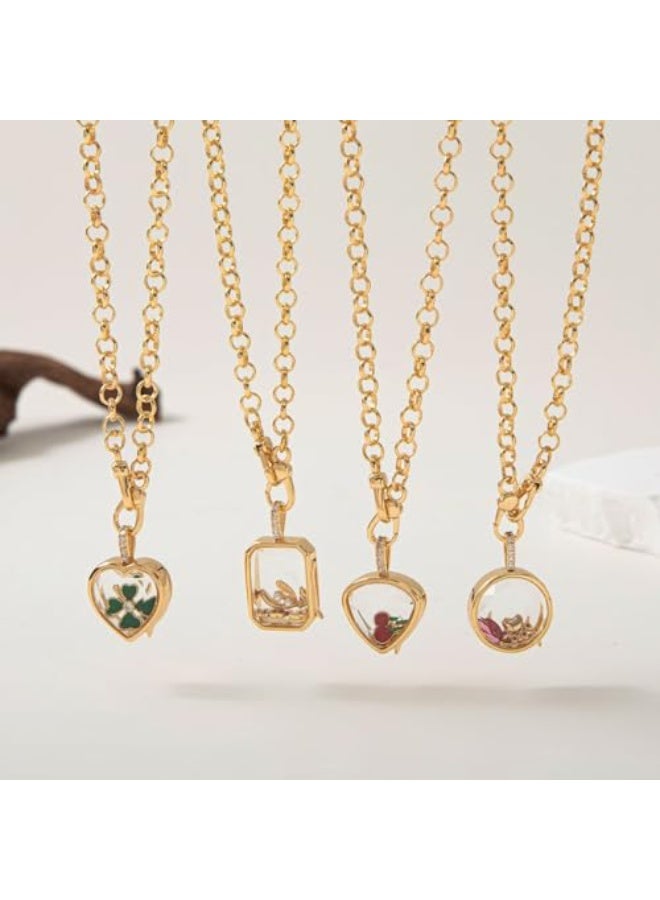 Bukela Vintage personality picture box pendant with adjustable DIY design, hollow transparent box, 18k gold color protection - Image 3