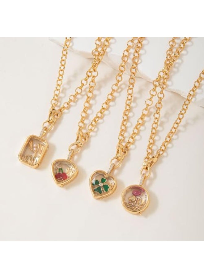 Bukela Vintage personality picture box pendant with adjustable DIY design, hollow transparent box, 18k gold color protection - Image 2