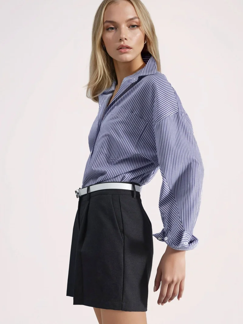 هيكاب High Waist Pleated Short