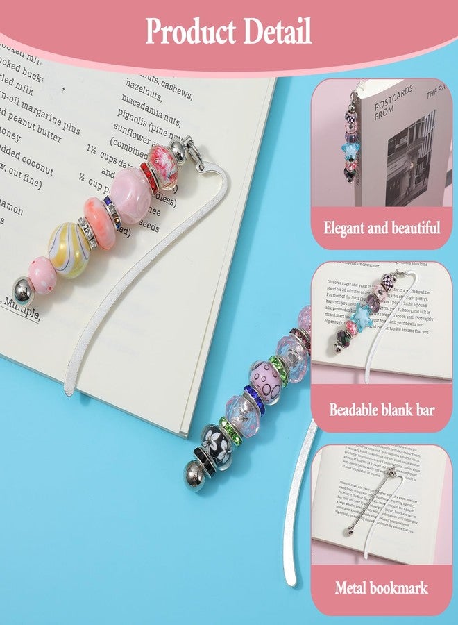 Hpmjz 40pcs Beadable Bookmarks DIY Metal Blank Bar Bookmark for Beads Beaded Bookmark DIY Bookmarks Modern Bead Craft Jewelry Pendant Charm Gift for Book Lovers Student Teacher Office Supplies DIYMaking - Image 4
