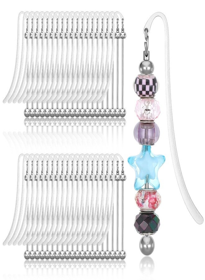Hpmjz 40pcs Beadable Bookmarks DIY Metal Blank Bar Bookmark for Beads Beaded Bookmark DIY Bookmarks Modern Bead Craft Jewelry Pendant Charm Gift for Book Lovers Student Teacher Office Supplies DIYMaking - Image 1