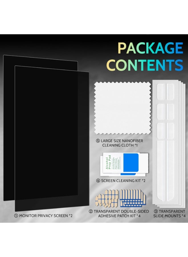 كيلا شاشة خصوصية مقاس 24 بوصة لشاشة الكمبيوتر بنسبة عرض إلى ارتفاع 16:9، حماية للعين من وهج الضوء الأزرق، فلتر أمان سطح المكتب قابل للإزالة مقاس 24 بوصة مع تعتيم أسود مضاد للتجسس - Image 4