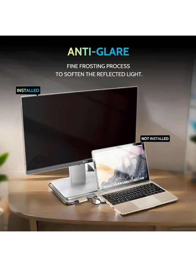 كيلا شاشة خصوصية مقاس 24 بوصة لشاشة الكمبيوتر بنسبة عرض إلى ارتفاع 16:9، حماية للعين من وهج الضوء الأزرق، فلتر أمان سطح المكتب قابل للإزالة مقاس 24 بوصة مع تعتيم أسود مضاد للتجسس - Image 2