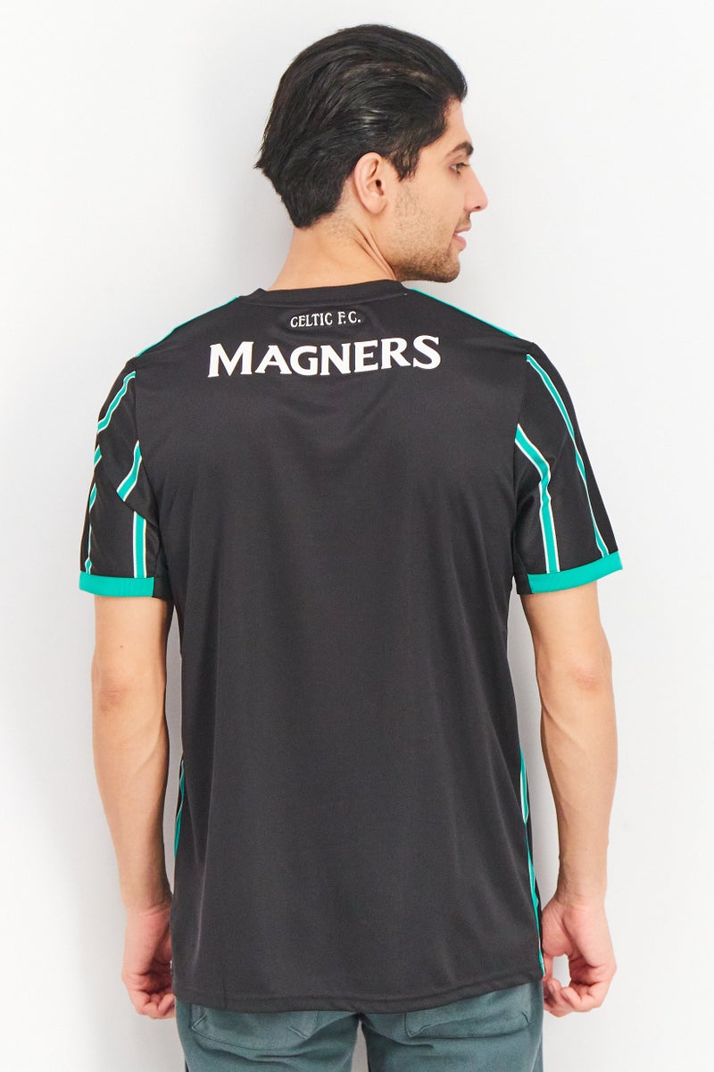 Adidas Men Sportswear Fit Embroidered Logo Jersey, Black/Green/White - Image 3