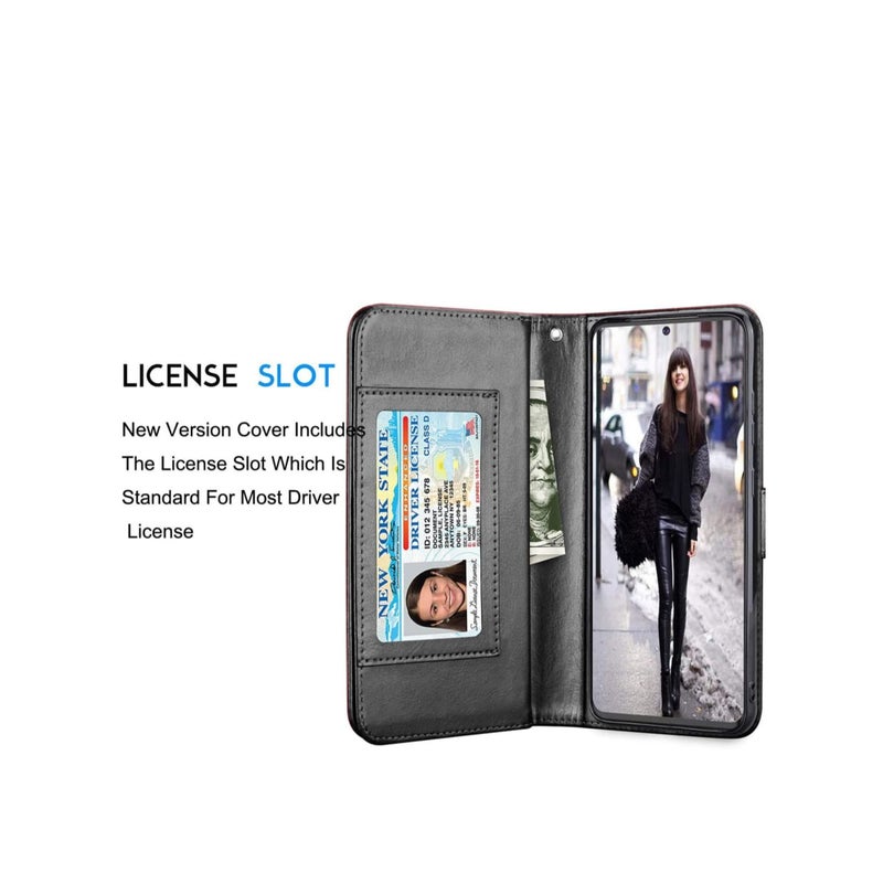 Zikra Case for Galaxy S20, Galaxy S20 Wallet Case, Luxury PU Leather Carrying Folio Flip Cover Detachable Magnetic Hard Case Kickstand for Samsung Galaxy S20 - Image 5