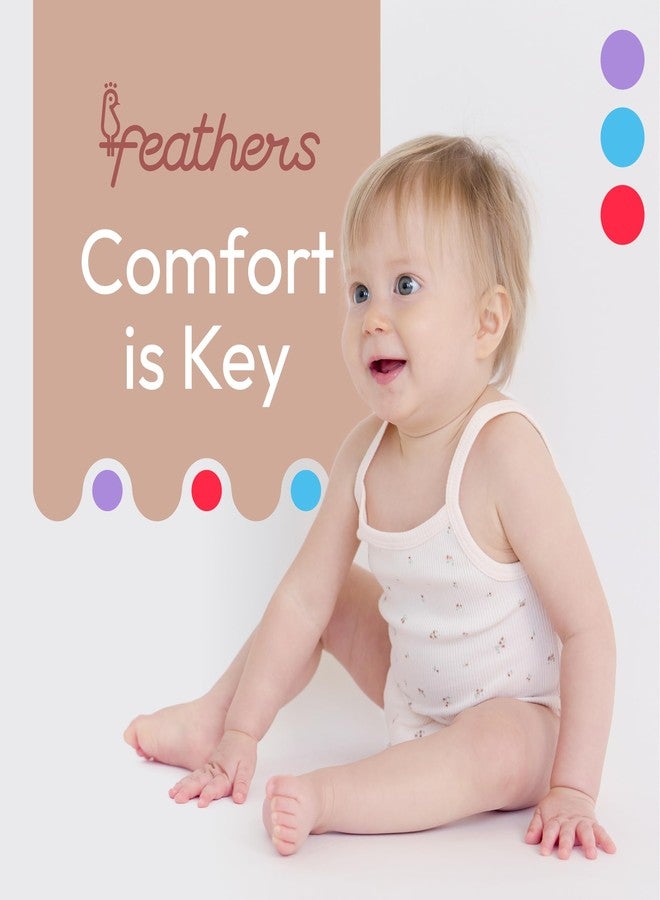 Feathers Super Soft Tank Top Baby Girl Undershirts – One-Piece Toddler Bodysuit (2 Pack) (Floral, 18M) - Image 5