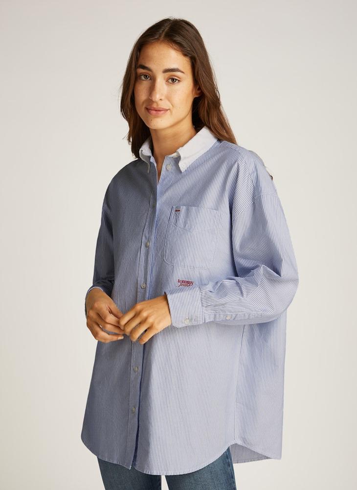 TOMMY JEANS Striped Button Down Shirt  - Image 1