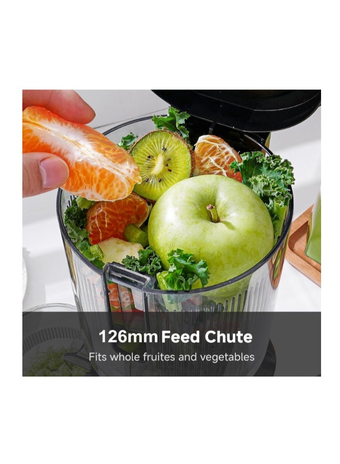amzchef Juice Extractor with Two Augers for Hands-Free Filling and Chewing - Juice Extractor with 126mm Opening and Large Capacity for Whole Fruits and Vegetables - Image 4