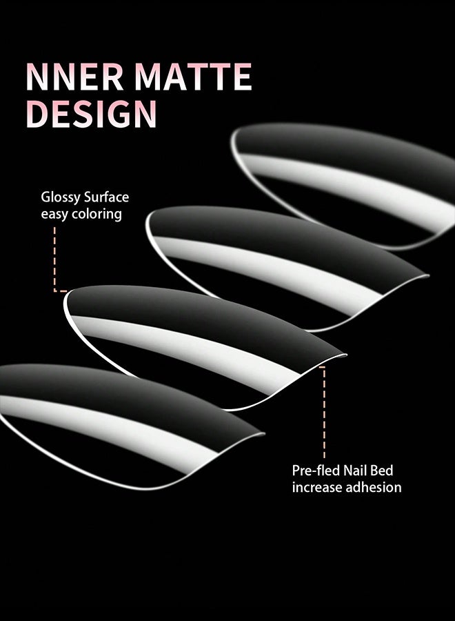 500 قطعة/الحزمة أطراف أظافر شفافة، أظافر لوزية، كبسولات أظافر للتدريب، أظافر صناعية ناعمة من الجل لتغطية كاملة، أدوات فن الأظافر، لوازم الأظافر - Image 5