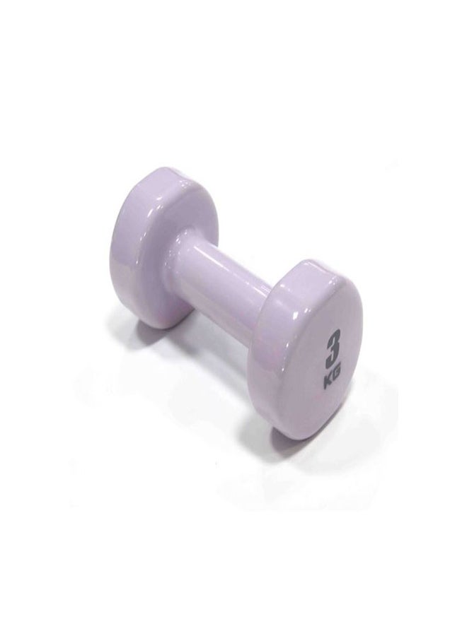 Bloom Vinyl Dumbbell AELE-8076-3 – 3KG x 2 Purple Pair Vinyl Coated Dumbbells for Home Gym, Aerobic & Strength Training