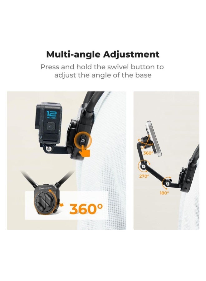 K&F Concept Magnetic Neck Phone Mount – Hands-Free POV Video Holder for iPhone & Action Cameras - Image 4