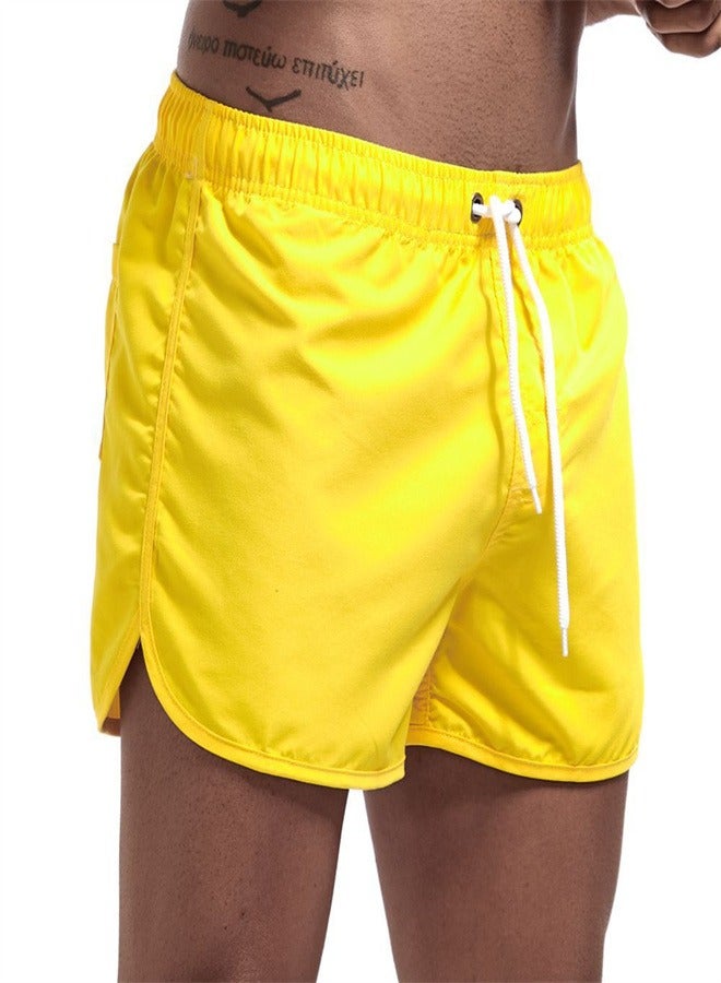 Loquat Beach Men's And Women's Quick Drying Sports And Fitness Summer Shorts Yellow  - Image 1