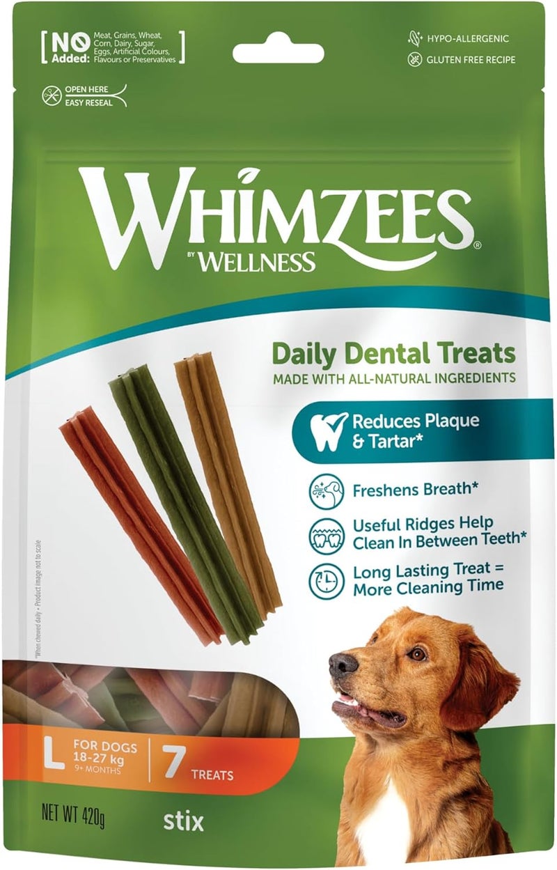 Whimzees Dog Dental Treats Stix Large 420g - Image 1