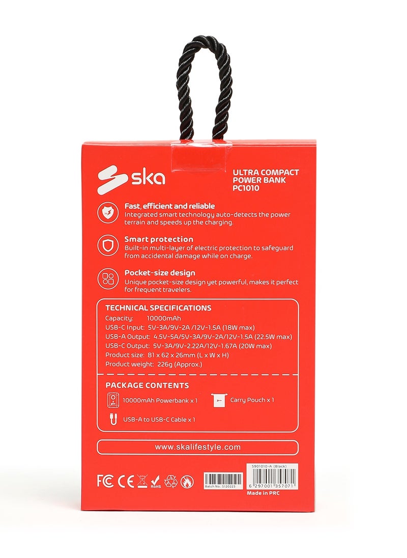 SKA - PC1010 Ultra Compact 10000mAh Power Bank | 22.5W Fast Charging | Dual USB-A & USB-C PD | Digital LED Display | Travel-Friendly & Safe - Image 1