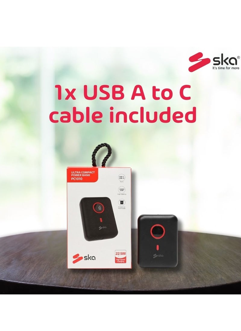SKA - PC1010 Ultra Compact 10000mAh Power Bank | 22.5W Fast Charging | Dual USB-A & USB-C PD | Digital LED Display | Travel-Friendly & Safe - Image 1