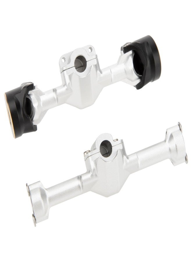 MEUS Racing SCX30 Axle Housing with Diff Covers and Steering Knuckles for 1/30 Axial SCX30 RC Crawler Upgrades (Silver) - Image 3