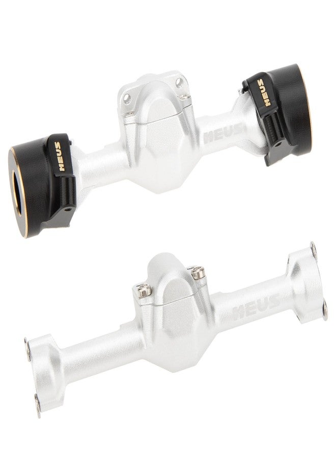 MEUS Racing SCX30 Axle Housing with Diff Covers and Steering Knuckles for 1/30 Axial SCX30 RC Crawler Upgrades (Silver) - Image 2