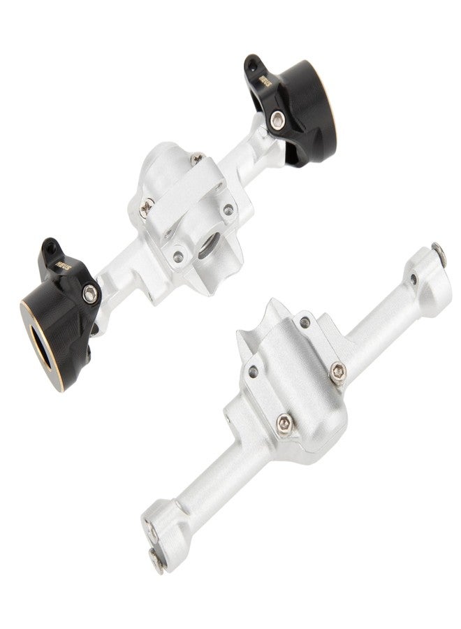 MEUS Racing SCX30 Axle Housing with Diff Covers and Steering Knuckles for 1/30 Axial SCX30 RC Crawler Upgrades (Silver) - Image 4