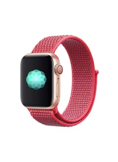 O Ozone Nylon Sport Strap For Apple Watch Series 10 | Ultra 2 | 8 Ultra | 9 | 8 | 7 | 6, 49/46/45/44/42mm , Soft Breathable Adjustable Sport Wristband - Red  - Image 1