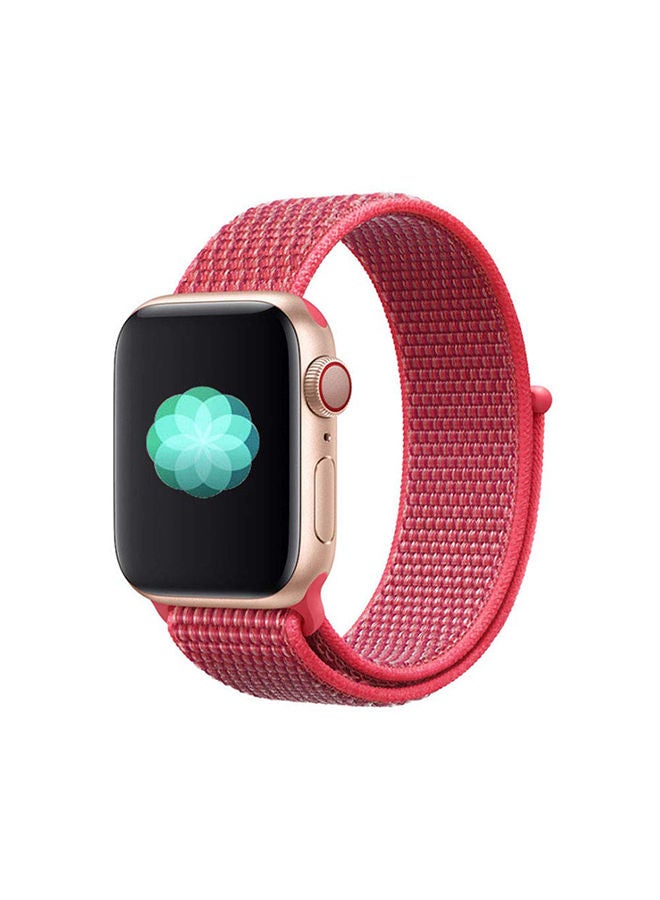 O Ozone Nylon Sport Strap For Apple Watch Series 10 | Ultra 2 | 8 Ultra | 9 | 8 | 7 | 6, 49/46/45/44/42mm , Soft Breathable Adjustable Sport Wristband - Red - Image 1