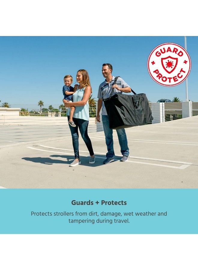 J.L. Childress حقيبة سفر لعربات الأطفال الفردية والمزدوجة، متينة ومقاومة للماء، حقيبة عربة أطفال بمقابض حمل وحزام كتف مبطن قابل للفصل، أسود - Image 4