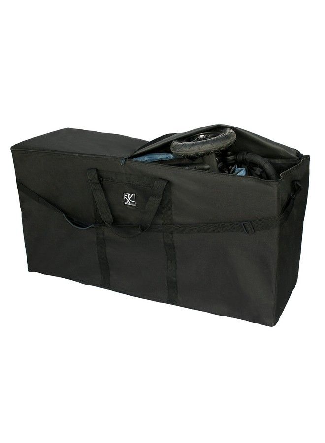 J.L. Childress حقيبة سفر لعربات الأطفال الفردية والمزدوجة، متينة ومقاومة للماء، حقيبة عربة أطفال بمقابض حمل وحزام كتف مبطن قابل للفصل، أسود - Image 2