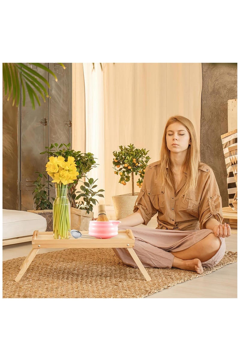 فيفب مجموعة خفاقات ماتشا من 5 قطع، أدوات ماتشا من الخيزران لتقليب شاي الماتشا (وردي) - Image 4