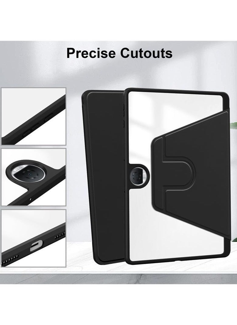 VKL Case Compatible with Honor Pad 9 12.1 inch with Pen Holder, 360 Degree Swivel Stand Folio Flip Smart Tablet Cover Auto Sleep/Wake Tablet Case (Black) - Image 4