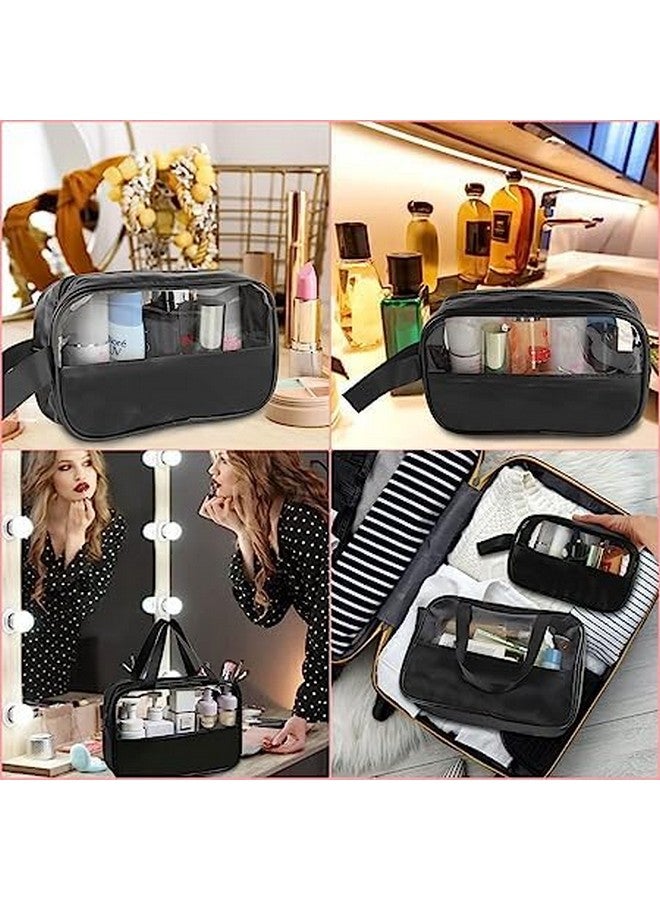 HIMART Multipurpose Transparent Toiletry Hand Bag For Women & Men Travel Pouch Makeup Cosmetictravel Organizer Pouch. (Small, Black), 10 CM - Image 3