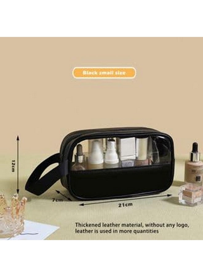 HIMART Multipurpose Transparent Toiletry Hand Bag For Women & Men Travel Pouch Makeup Cosmetictravel Organizer Pouch. (Small, Black), 10 CM - Image 5