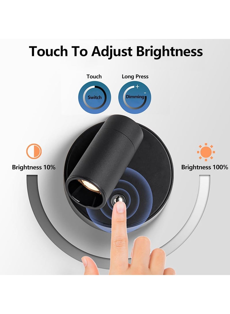 Wireless SpotLights Indoor with Remote, Magnetic Bedside Reading Wireless Spotlight, Battery Operated, Neutral Light 4000K, 3 Color Dimmable, Stick on Wall Light for Plant Artwork, Reading  - Image 3
