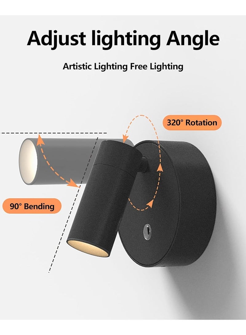 Wireless SpotLights Indoor with Remote, Magnetic Bedside Reading Wireless Spotlight, Battery Operated, Neutral Light 4000K, 3 Color Dimmable, Stick on Wall Light for Plant Artwork, Reading  - Image 4
