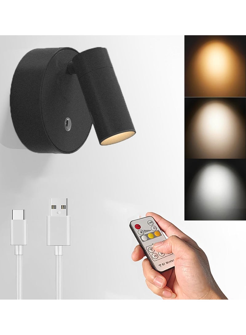Wireless SpotLights Indoor with Remote, Magnetic Bedside Reading Wireless Spotlight, Battery Operated, Neutral Light 4000K, 3 Color Dimmable, Stick on Wall Light for Plant Artwork, Reading  - Image 1