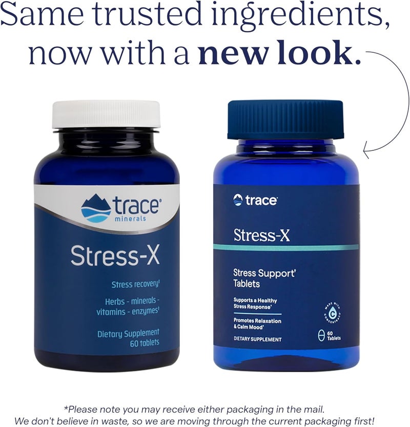 Trace Minerals StressX  Dietary Supplement with Dietary Fiber  Trace Minerals  Magnesium Supplement for Sleep Health Support  Formula with Vitamins A B12 D  More  60 Tablets 30 Servings - Image 3