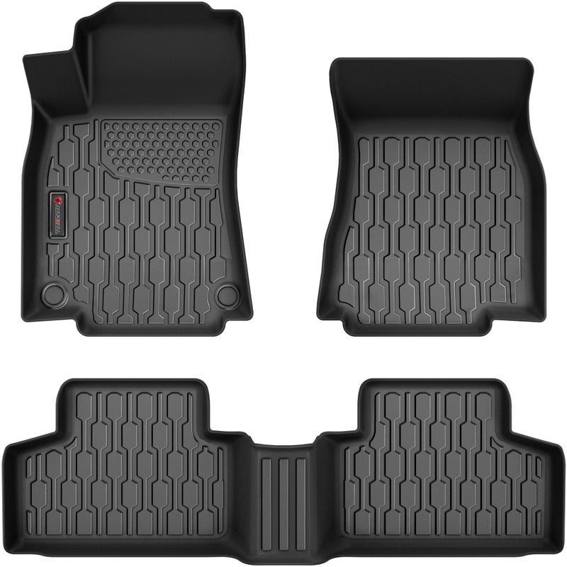 AUTOBULL Floor Mats Compatible with 2020-2024 2025 2026 GLB, All Weather TPE Floor Liners, Custom Fit Car mats, 1st & 2nd Row, Black - Image 1