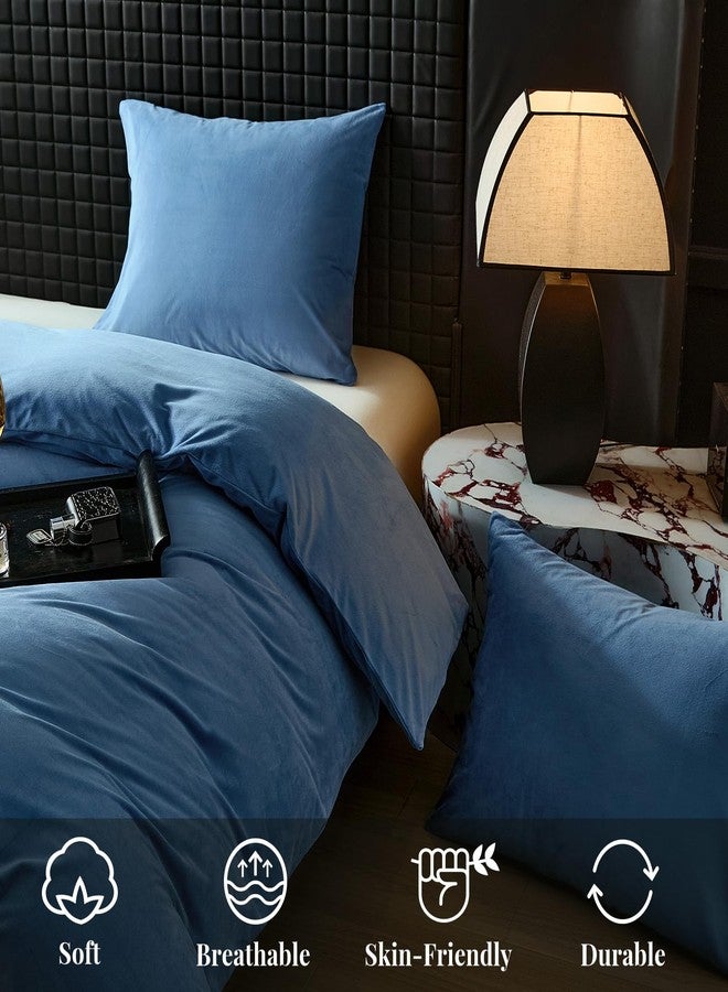 WARMDERN Light Blue Velvet Duvet Cover King Size Flannel Duvet Cover Bedding Sets, 3pcs Ultra Soft Luxury Textured Modern Crystal Velvet Duvet Covers with Zipper Closure(Light Blue, King) - Image 5