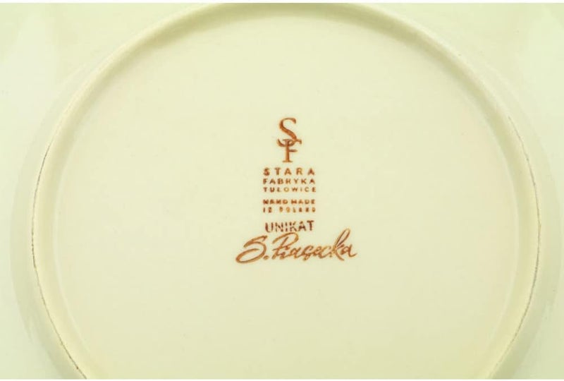 Polmedia Polish Pottery طبق غداء 10 بوصة من الفخار البولندي - موضوع الحياة الجديدة - توقيع UNIKAT - شهادة الأصالة - Image 4