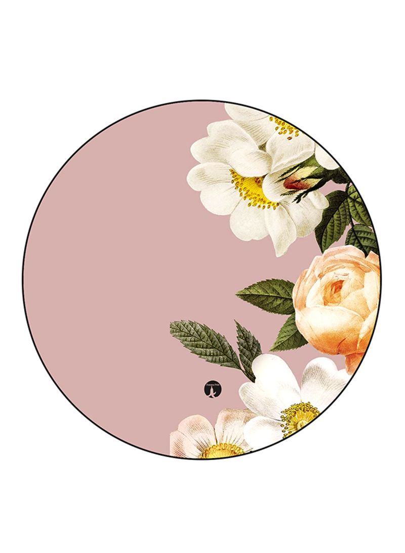 RKN Flowers Printed Fridge Magnet Round  Multicolour - Image 1