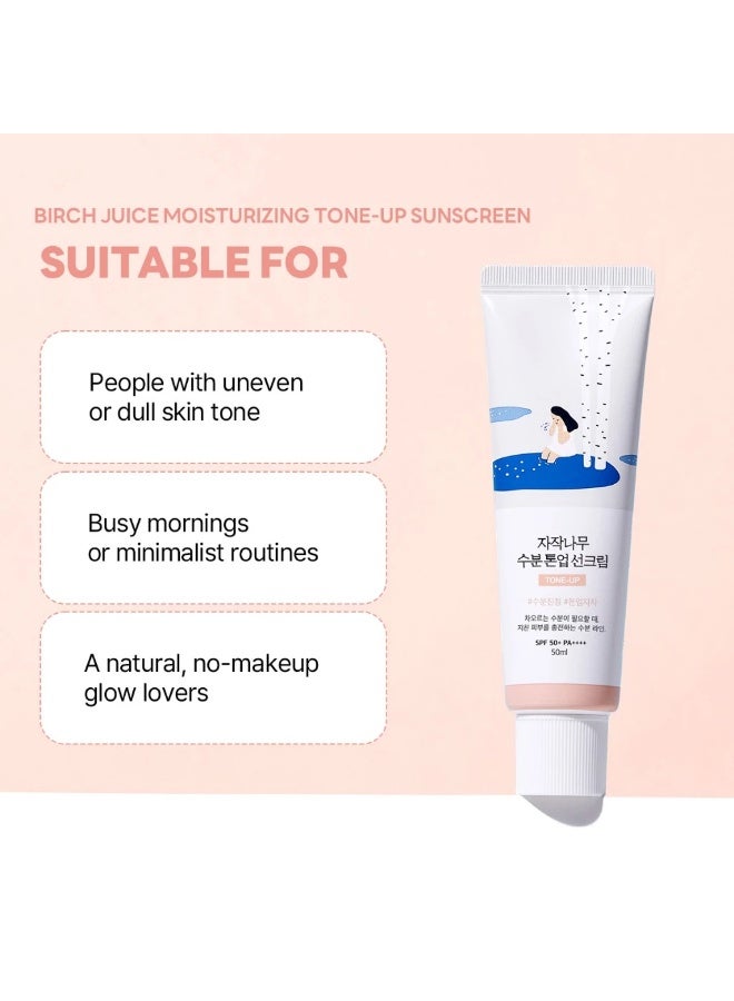 ROUND LAB Birch Juice Moisturizing Tone-up Sunscreen, SPF50+ PA++++, 50ml - Image 5