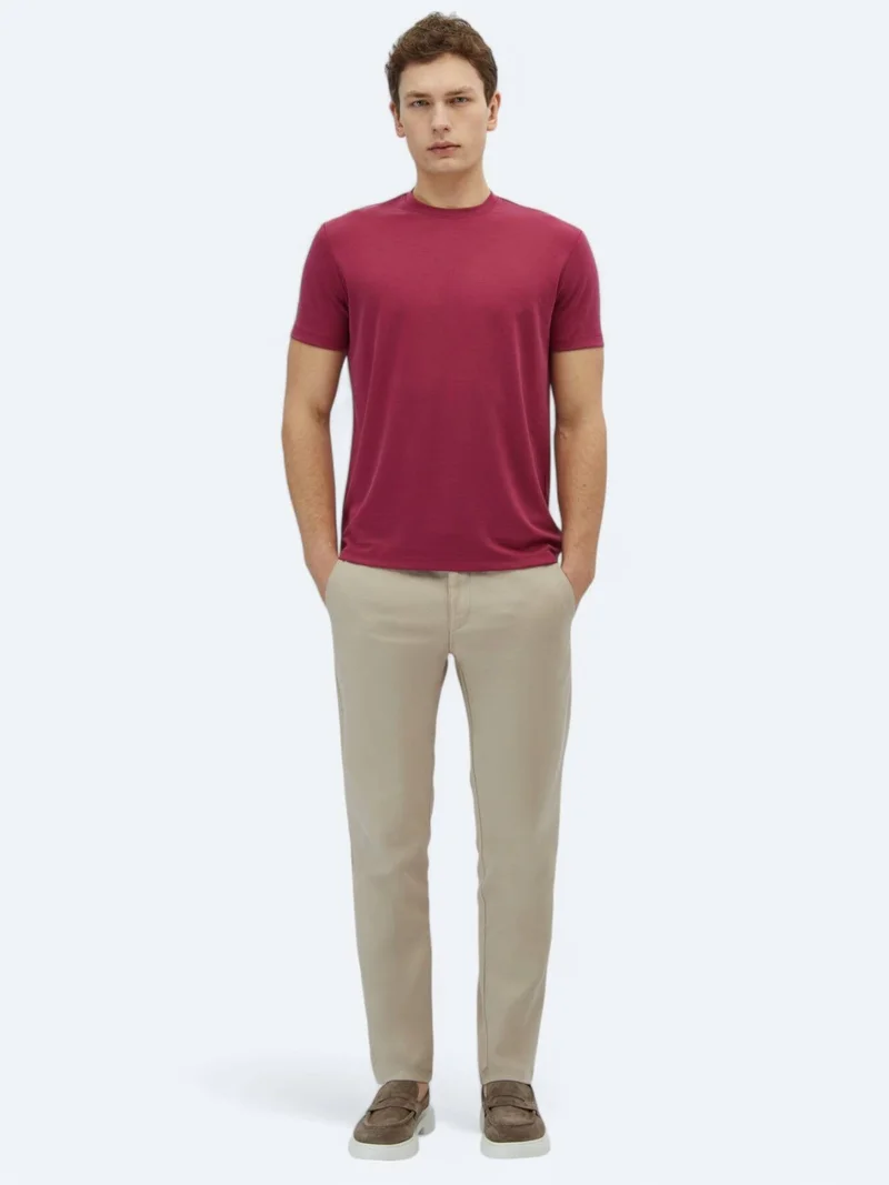 Kip Damson Color Plain Crew Neck T-Shirt