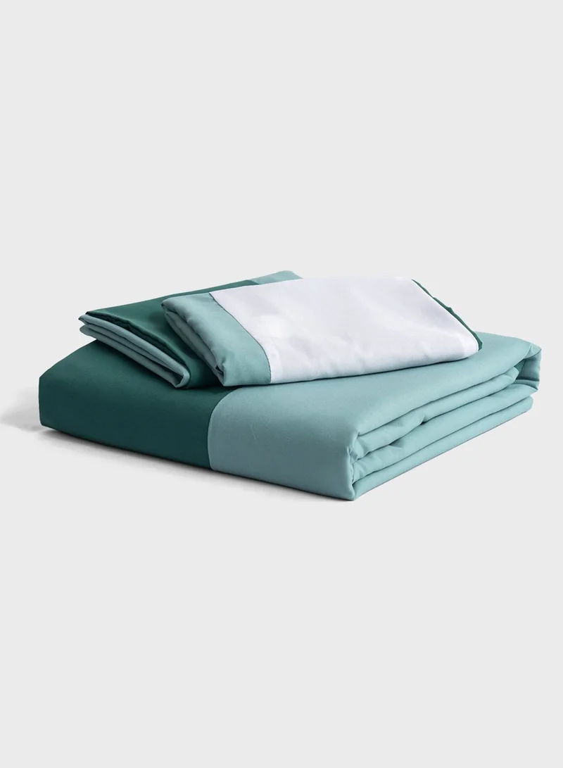 Pink Cactus Green block bedding set