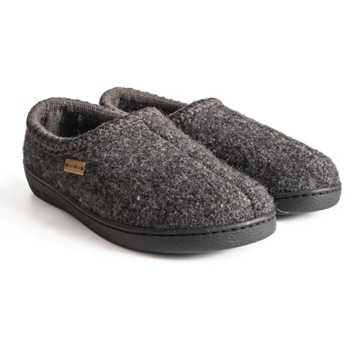 HAFLINGER Unisex ATB Pure Wool Hard Sole Slippers Slate (Anthracite 04) EU 37 - Image 5