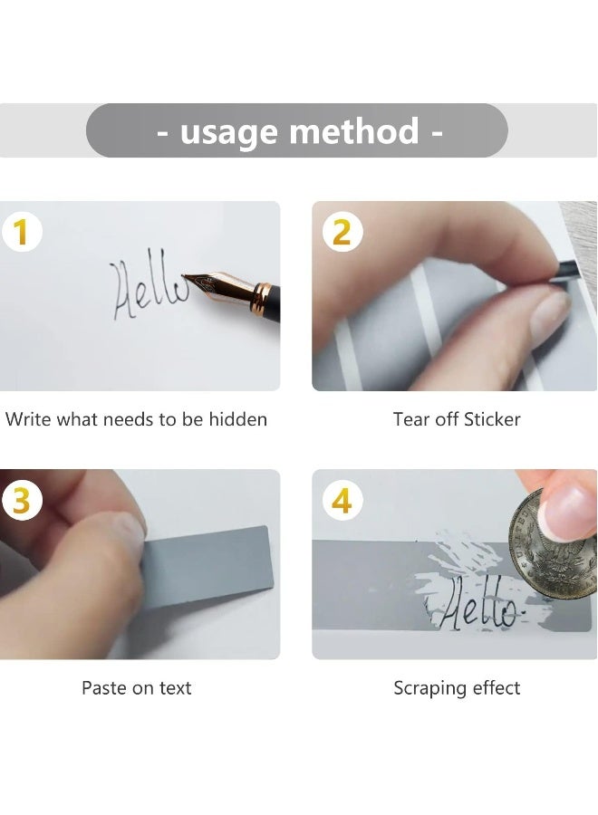 Topleo 300PCS(30Sheets) Scratch Off Stickers Labels - Rectangle, Gray, 60mm x 25mm Self-Adhesive Easy to Peel and Stick for DIY Wedding Party Games Fundraisers Promotions - Image 3