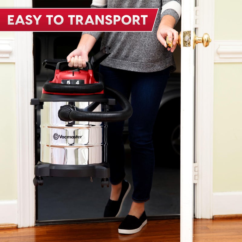 Vacmaster 5-Gallon* 4 Peak HP Stainless Steel Wet/Dry Vacuum â€“ VOC508S 1101 - Image 3