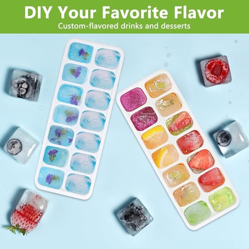 Carrot - Ice Cube Trays, Silicone Easy-Release and Flexible 14-Ice Cubes Mould with Spill-Resistant Removable Lid, BPA Free, Durable and Dishwasher Safe (Pack of 3) - Image 4