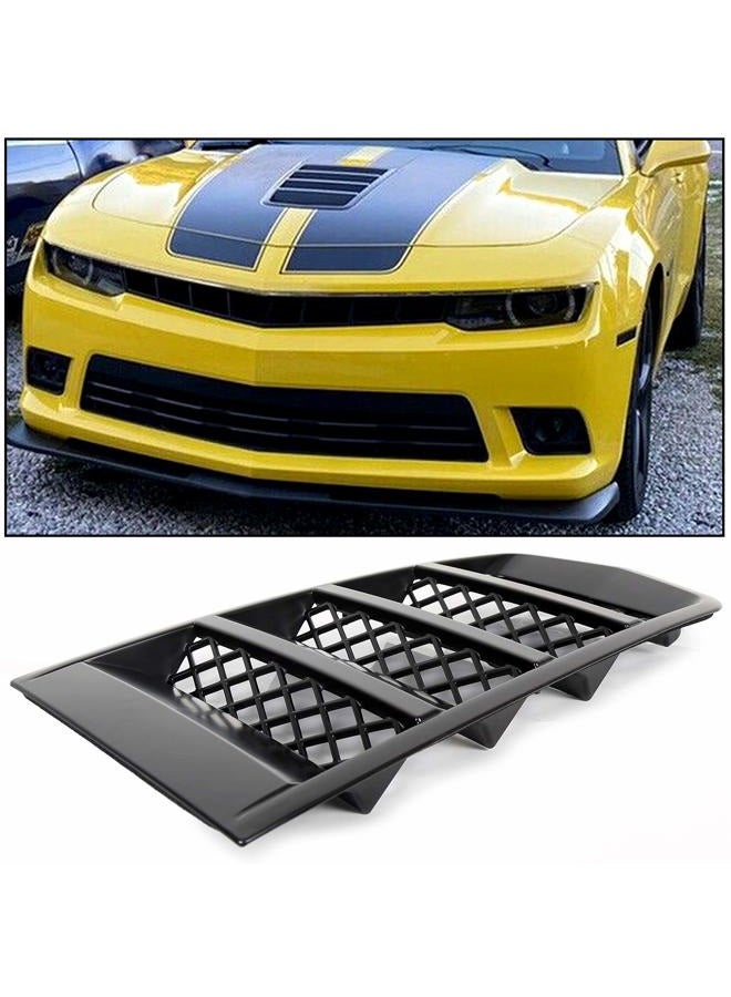 ECOTRIC Hood Scoop Vents Grille Compatible with 2014-2015 Chevrolet Camaro LS LT SS Z/28 ZL1 V8 V6 Replacement for 22828242 - Image 1