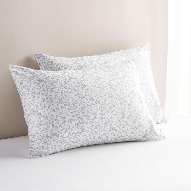 Pan Home Grey Floral Pillowcases for Home