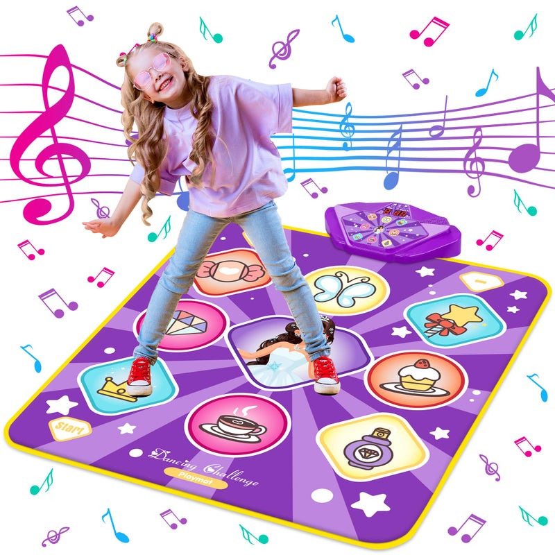 Kusntin Dance Mat Toys for Kids Purple Princess Electronic Dance Pad Game with 5 Gaming Modes Dance Toys with LED Lights Builtin Music Ideas Christmas Birthday Gifts for 5 Year Old Toddler Girls - Image 3