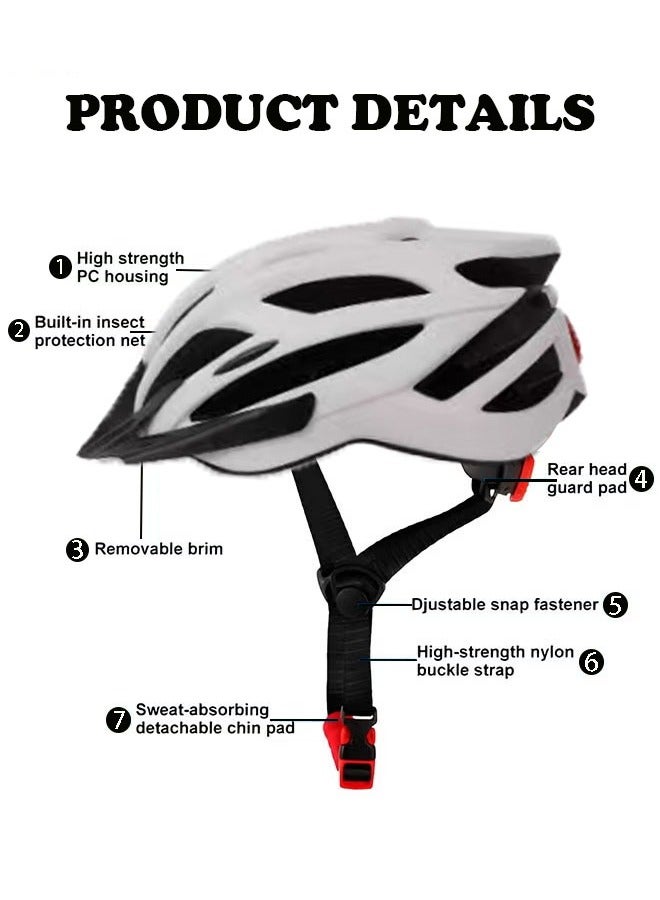 founder Adult Bike Helmet, Lightweight Bike Helmet for Men Women, Mountain Road Bicycle Helmet Comfort with Pads&Visor, Breathable Cycling Helmet Adjustable Size - Image 2