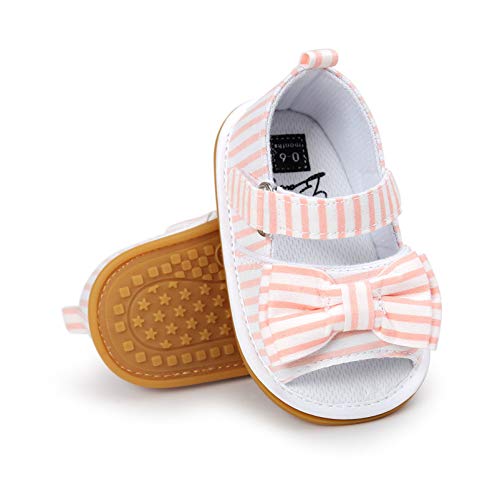 CoKate Baby Boys Girls Sandals Rubber Sole Outdoor First Walker Toddler Girls Boys Summer Shoes(5.5Toddler, Pink) - Image 1